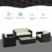 4-Seater Rattan Sofa Set - Black - Outsunny - Green4Life