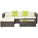 4-Seater Sofa Set and Coffee Table Combo with Cushions and Pillows - Brown - Outsunny - Green4Life