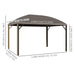 4 x 3(m) Aluminium Gazebo with Hardtop Metal Roof, Mesh & Cloth Curtains - Dark Grey - Outsunny - Green4Life