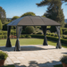 4 x 3(m) Aluminium Gazebo with Hardtop Metal Roof, Mesh & Cloth Curtains - Dark Grey - Outsunny - Green4Life