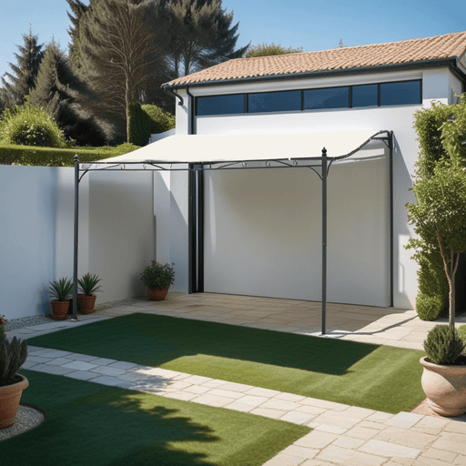 4 x 3 m Metal Pergola with Cream Canopy - Outsunny - Green4Life