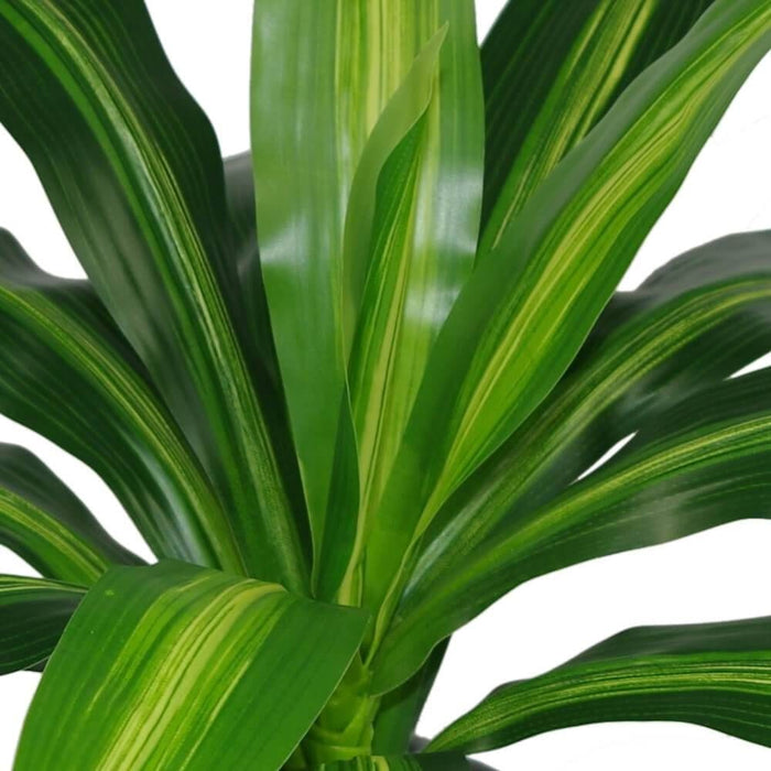 40cm Artificial Dracaena Pot Plant - Variegated Leaves - Green4Life