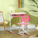 Pink Adjustable Study Suite - Kids Ergonomic Desk Set - Green4Life