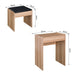 Dressing Table Set with Padded Stoo & Flip-up Mirro - Wood Grain - Green4Life
