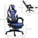 Vinsetto Gaming Chair with Footrest, Neck & Back Pillow - Blue - Green4Life