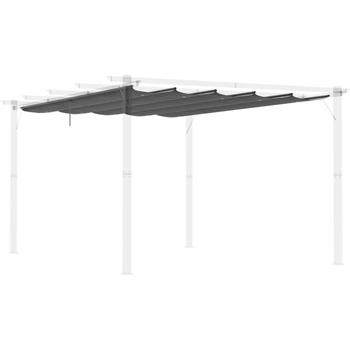 Outsunny Dark Grey FlexiShade - 3x4m Retractable Pergola Cover - Green4Life