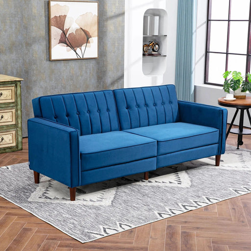 Azure Elegance Velvet Convertible Sofa Bed - Green4Life