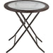 Outsunny Round Folding Table - Tempered Glass with Glass Top - Green4Life