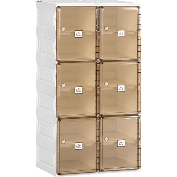 Plastic Shoe Storage Cabinet - White/Brown - Green4Life