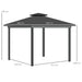 11.8 x 10 ft (3.6 x 3m) Deluxe Outdoor Gazebo with Double Hardtop, Mosquito Nettings, and Privacy Curtains - Black - Outsunny - Green4Life