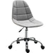 Vinsetto Ergonomic Desk Chair with Adjustable Height and Wheels Velvet-Feel Fabric, Armless - Grey - Green4Life