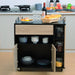 Kitchen Storage Trolley Cupboard with Shelves & 2 Handles - Oak/Black - Green4Life