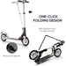 Foldable Scooter with Rear Brake for Ages 14+ years - White - Green4Life