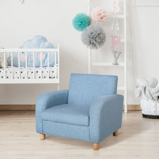 Little Dreamer Blue Kids Sofa with High Back and Anti-Slip Legs - Green4Life