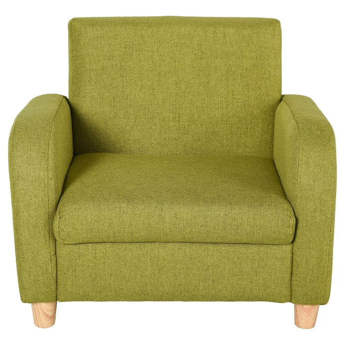 Lush Green Kids Armchair with High Back and Anti-Slip Legs - Green4Life