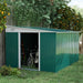 11 x 9 ft (280W x 345L cm) Metal Garden Storage Shed with Sloped Roof, Double Sliding Doors & 2 Air Vents - Green - Outsunny - Green4Life