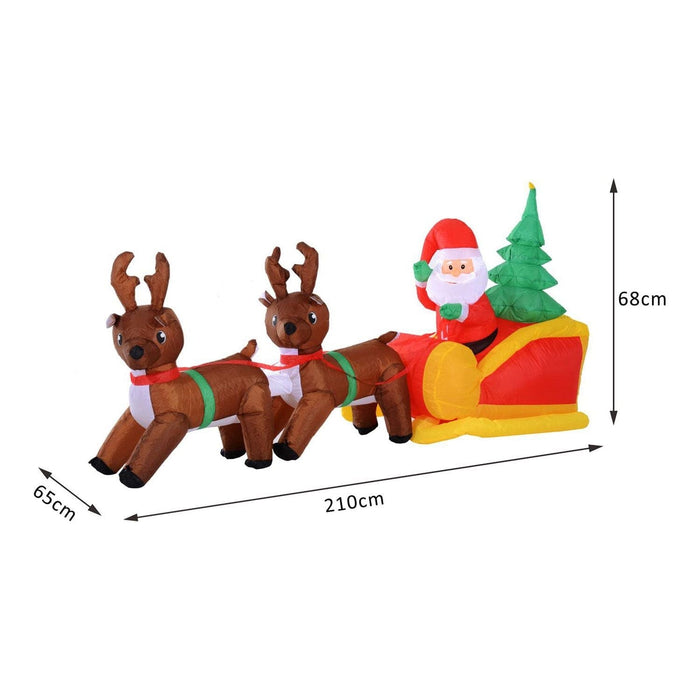 Inflatable Santa with Sleigh & Reindeers - Green4Life