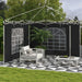 Outsunny 2-Pack Black Panels - 3x3/3x6m Gazebo Sides with Doors & Windows - Green4Life