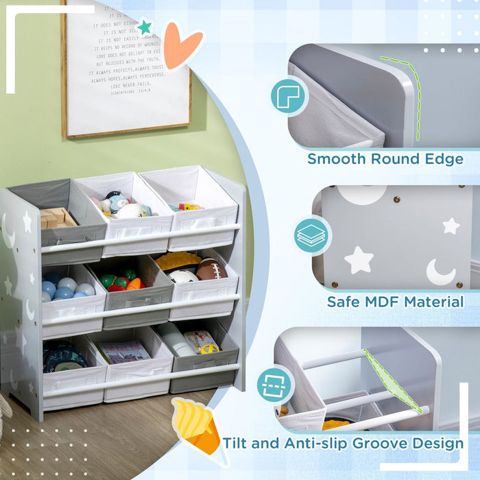 Graphite Grey Kids Organisational Unit with Nine Baskets - Green4Life