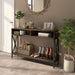 Console Table with 3 Storage Compartments - Rustic Brown - Green4Life