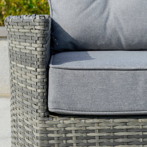 5-Seater Outdoor PE Rattan Sofa Set with Padded Cushions - Mixed Grey - Outsunny - Green4Life