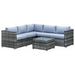 5-Seater Rattan Lounge Set with Corner Sofa, Coffee Table & Cushions - Grey - Outsunny - Green4Life