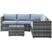 5-Seater Rattan Lounge Set with Corner Sofa, Coffee Table & Cushions - Grey - Outsunny - Green4Life