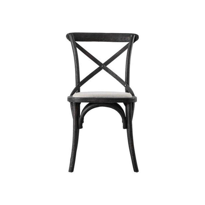 Set of 2 Oakwood Chairs with Linen Seats - Black (Premium Collection) - Green4Life