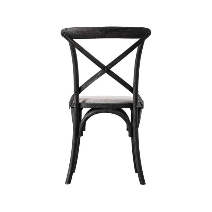 Set of 2 Oakwood Chairs with Linen Seats - Black (Premium Collection) - Green4Life
