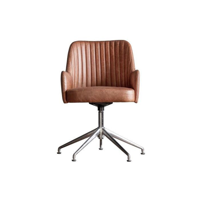 Edison Swivel Chair - Vintage Brown Leather (Premium Collection) - Green4Life