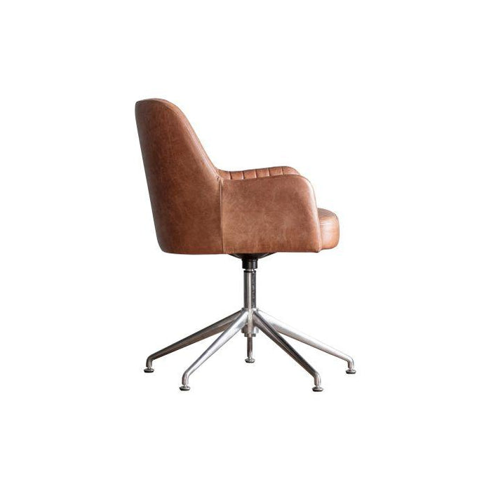 Edison Swivel Chair - Vintage Brown Leather (Premium Collection) - Green4Life