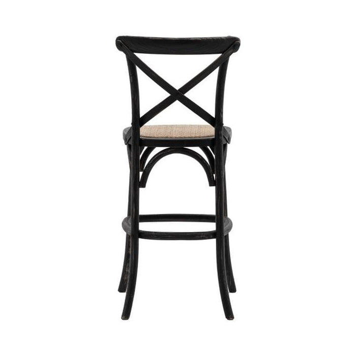 Set of 2 Cafe Stools with Rattan - Black (Premium Collection) - Green4Life