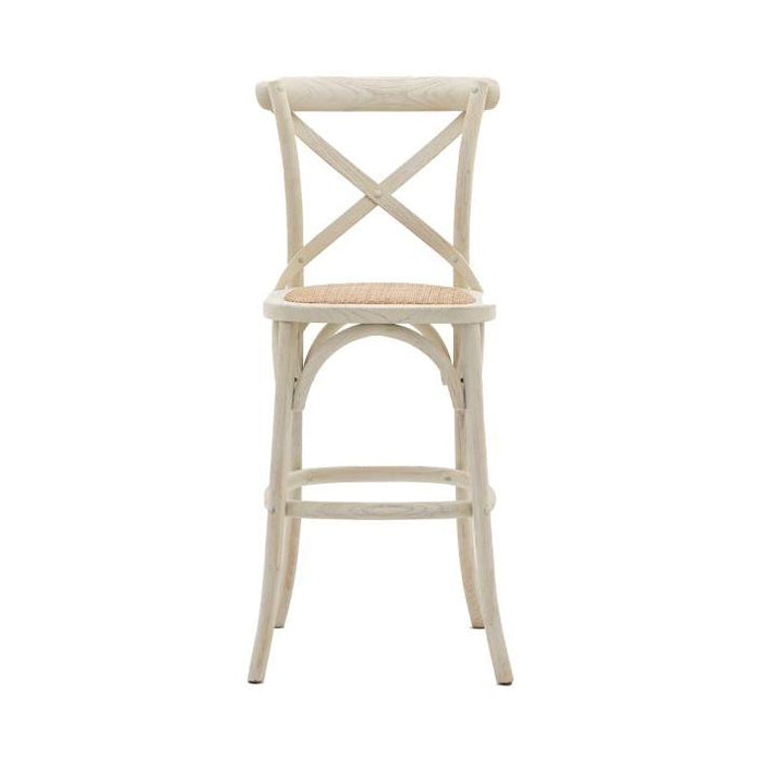 Set of 2 Cafe Stools with Rattan - White (Premium Collection) - Green4Life