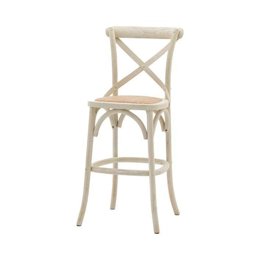 Set of 2 Cafe Stools with Rattan - White (Premium Collection) - Green4Life