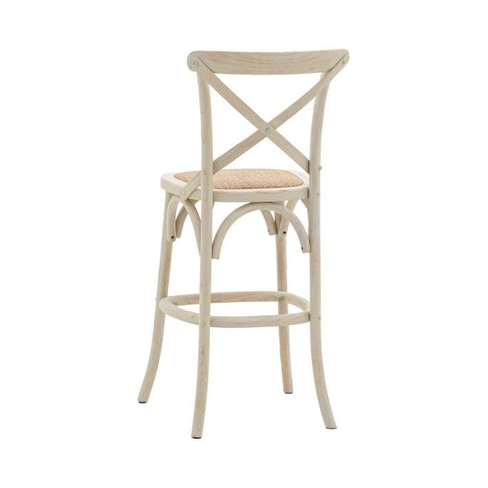 Set of 2 Cafe Stools with Rattan - White (Premium Collection) - Green4Life