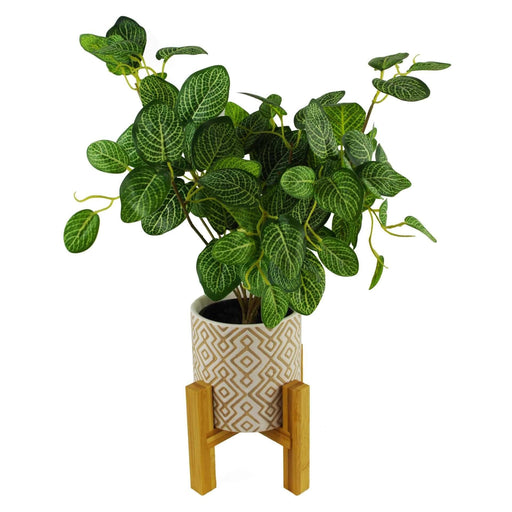 50cm Artificial Pothos Plant With Ceramic Planter And Stand - Green4Life