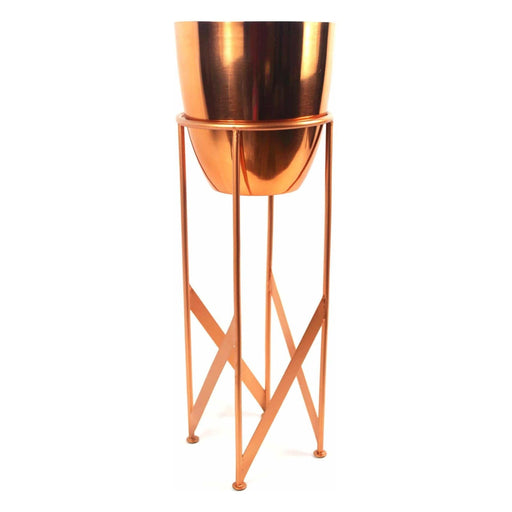 55cm Copper Planter with Matching Stand - Green4Life