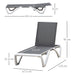 Light Grey Portable Sun Lounger with Adjustable Back - Outsunny - Green4Life