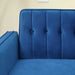 Velvet-Touch Tufted Convertible Sofa Bed with Adjustable Split Back - Blue - Green4Life