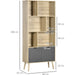 Modern Freestanding Bookcase with 6 Open Shelves & Bottom Cabinet - Natural/Dark Grey - Green4Life