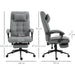 Vinsetto Office Chair with Footrest and Removable Pillow, Linen-Feel Upolstery - Light Grey - Green4Life