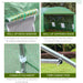 Outsunny Walk-In Polytunnel Greenhouse with Zippered Roll Up Door and 6 Windows, 397L x 300W x 200H (cm) - Green - Green4Life