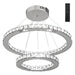 LED Chandelier with 2 Crystal Rings and 3 Light Modes - Silver - Green4Life