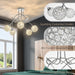 Contemporary Crystal Chandelier with 5 Ball Lampshades - Silver - Green4Life