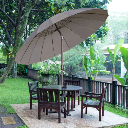 Outsunny 2.5m Shanghai Garden Parasol Umbrella with Crank & Tilt, Adjustable - Grey - Green4Life
