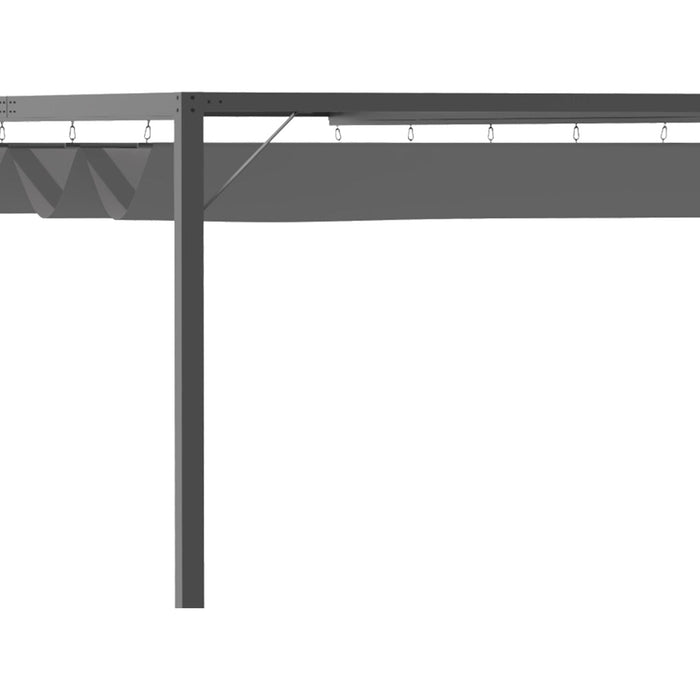 Outsunny Modern Grey 3m Wall-Mounted Pergola with Retractable Canopy - Green4Life