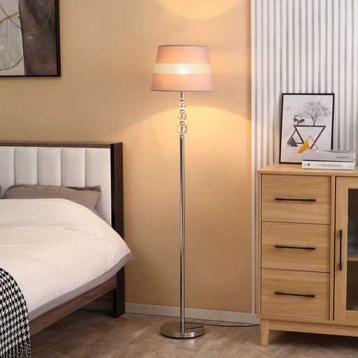 Chromed Elegance Floor Lamp with Fabric Shade - Green4Life