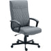 Vinsetto High-Back Office Chair, Linen Upholstery with Adjustable Height and Tilt Function - Grey - Green4Life