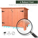 Outsunny 128L x 50W x 90Hcm Wooden Garden Storage Shed Organiser with Shelves & Double Door - Golden Red - Green4Life