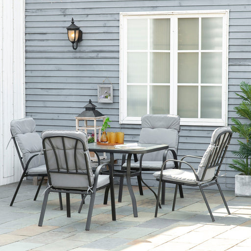 Urban Chic 5-Piece Square Dining Set with Cushioned Seating - Outsunny - Green4Life